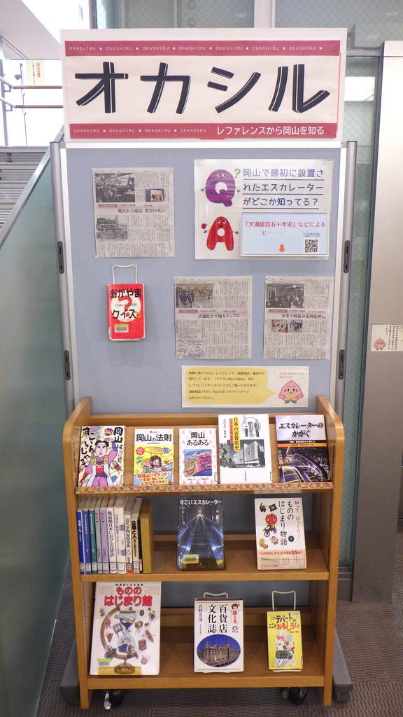『オカシル「岡山で最初に設置されたエスカレーターがどこなのか、知ってる？」』展示画像１
